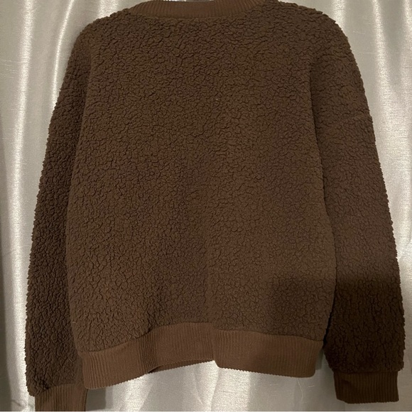 a.n.a Brown Sherpa Sweater - Sz L - Picture 3 of 3